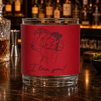 Custom-Photo-Sketch-Line-Art-Fathers-Day-Gift-For-Husband-Dad-Personalized-Whiskey-Glass-3