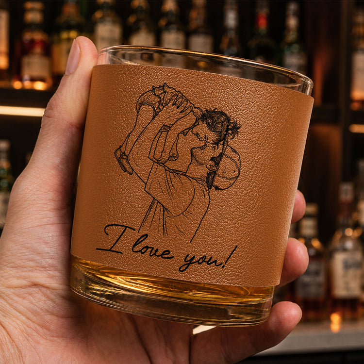 Custom-Photo-Sketch-Line-Art-Fathers-Day-Gift-For-Husband-Daddy-Personalized-Whiskey-Glass-3