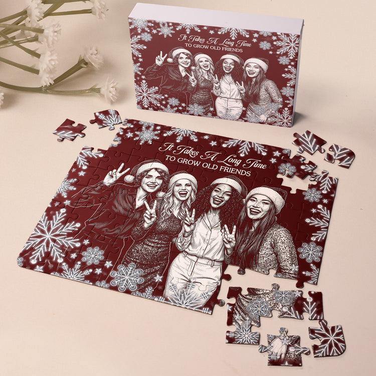 Custom-Photo-Sketch-Line-Art-Friendship-Gifts-For-Her-Christmas-Night-Personalized-Jigsaw-Puzzle-2