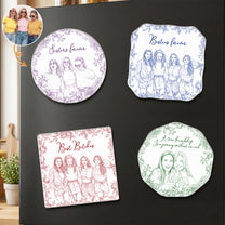 Custom-Photo-Sketch-Line-Art-Gift-For-Friends-Soul-Sisters-Personalized-Magnet-1