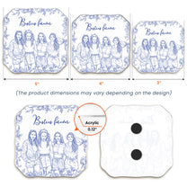 Custom-Photo-Sketch-Line-Art-Gift-For-Friends-Soul-Sisters-Personalized-Magnet-5