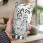 Custom-Photo-Sketch-Line-Art-Gift-For-Son-Daughter-Grandson-Personalized-Tumbler-3