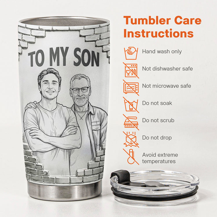 Custom-Photo-Sketch-Line-Art-Gift-For-Son-Daughter-Grandson-Personalized-Tumbler-5