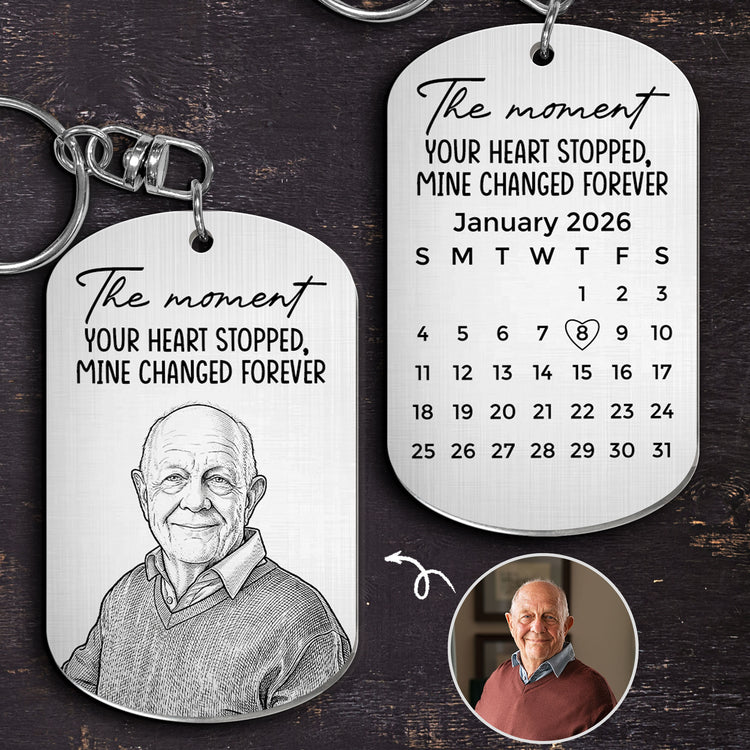 Custom-Photo-Sketch-Line-Art-The-Moment-Your-Heart-Stopped-Memorial-Gift-Personalized-Keychain-1