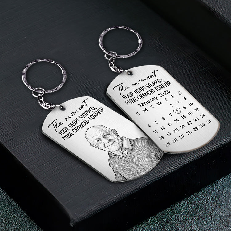 Custom-Photo-Sketch-Line-Art-The-Moment-Your-Heart-Stopped-Memorial-Gift-Personalized-Keychain-2