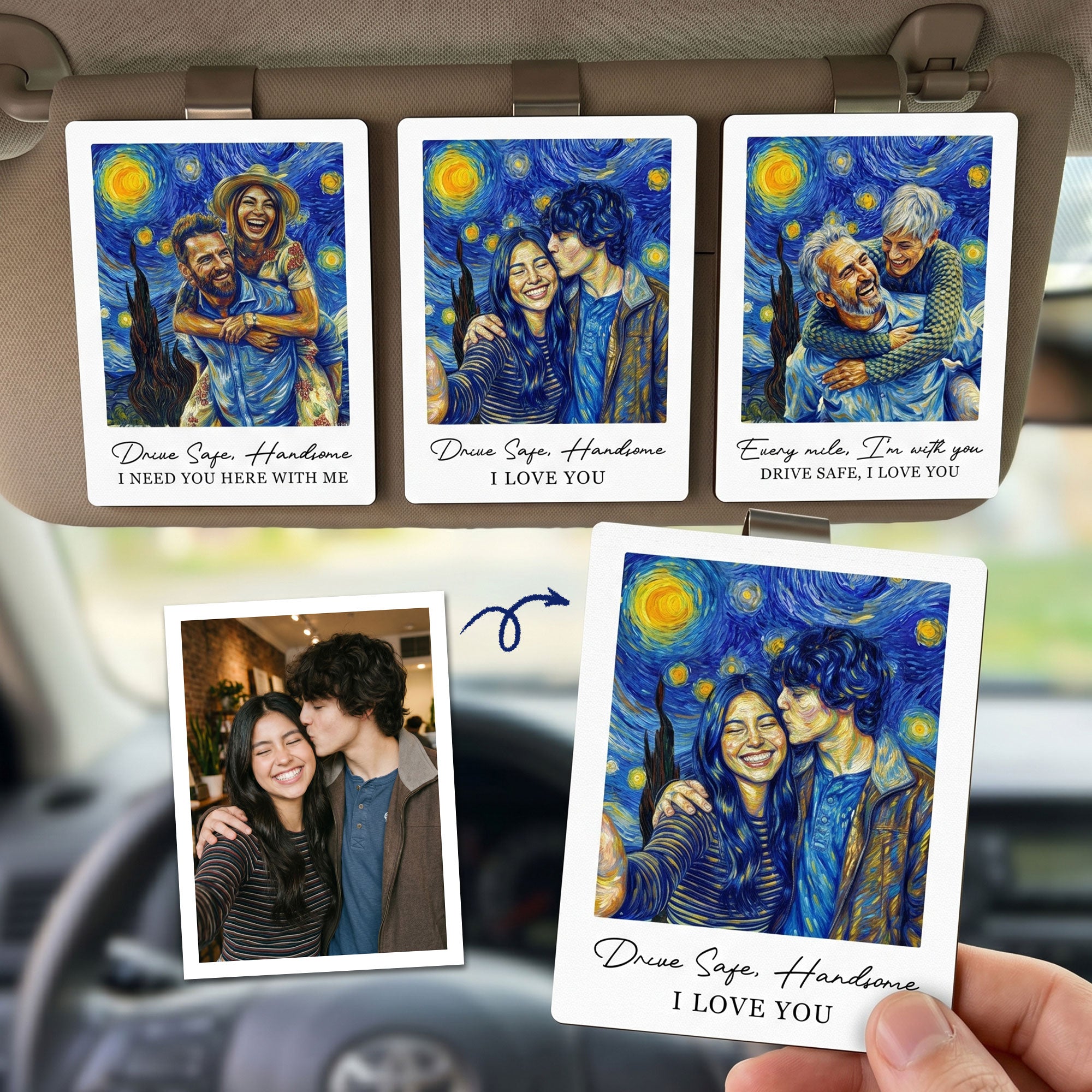 Custom-Photo-Van-Gogh-Art-Drive-Safe-I-Love-You-Personalized-Car-Visor-Clip-1