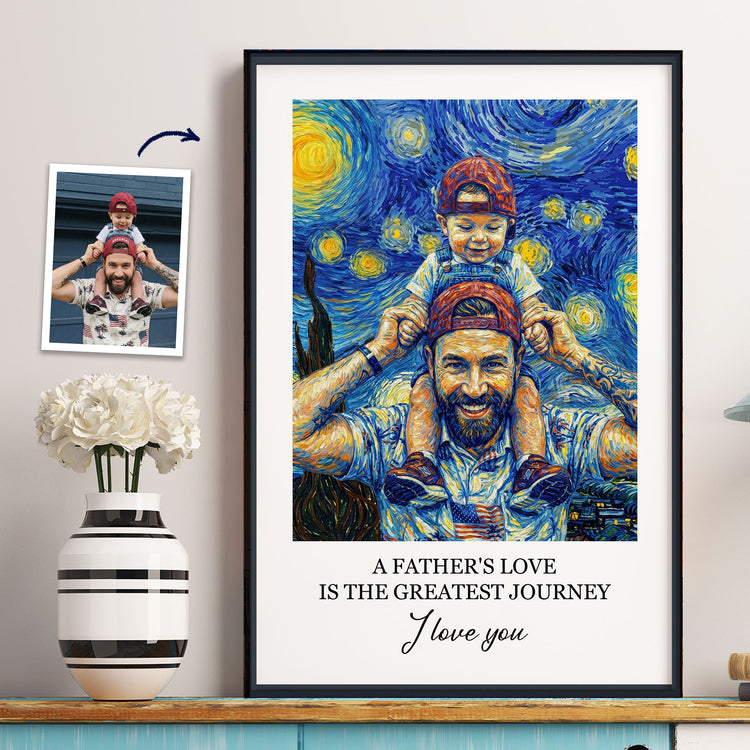 Custom-Photo-Van-Gogh-Art-Fathers-Day-Gift-For-Dad-Husband-Personalized-Poster-1