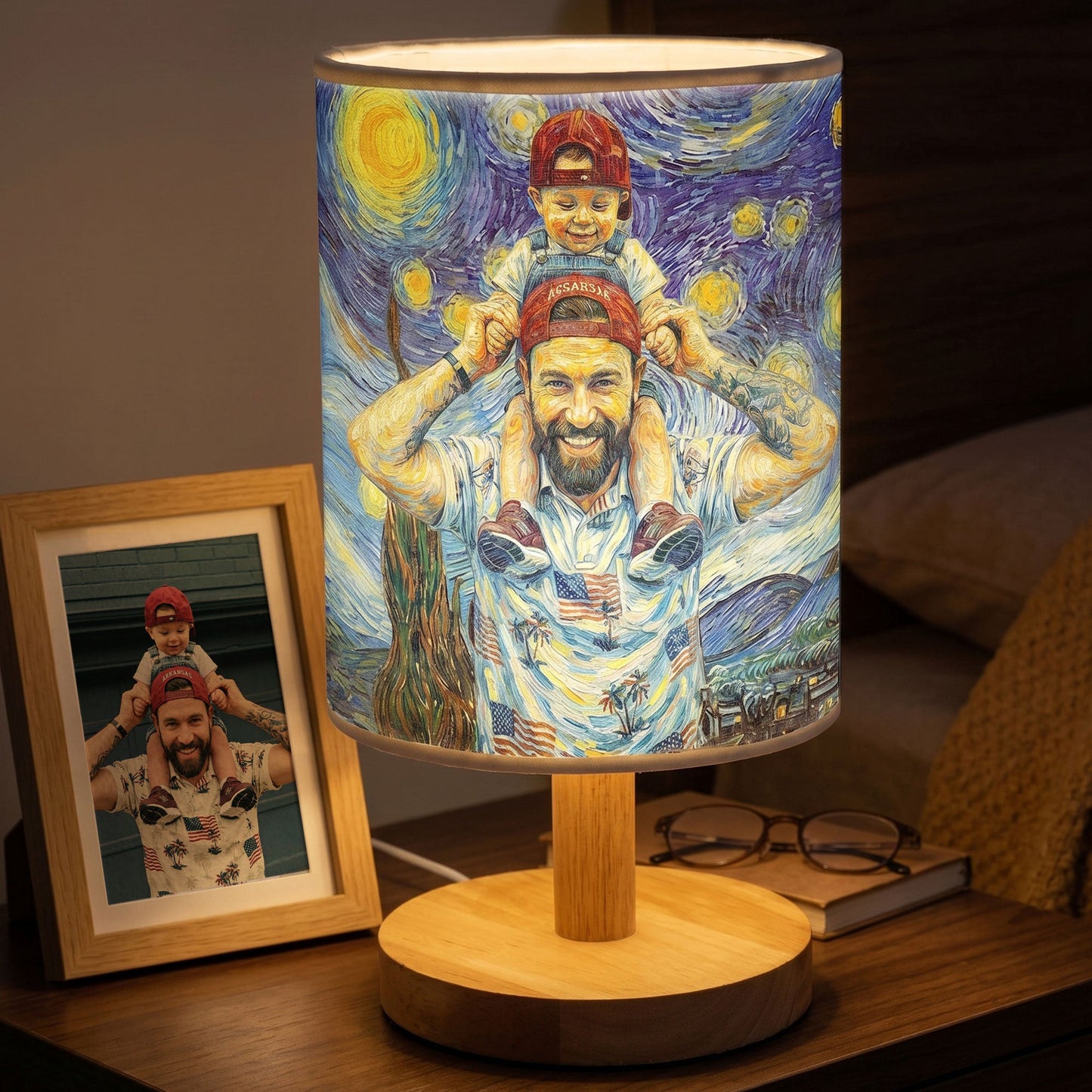 Custom_Photo_Van_Gogh_Style_Fathers_Day_Gift_For_New_Dad_Husband_Personalized_Fabric_Lamp_1