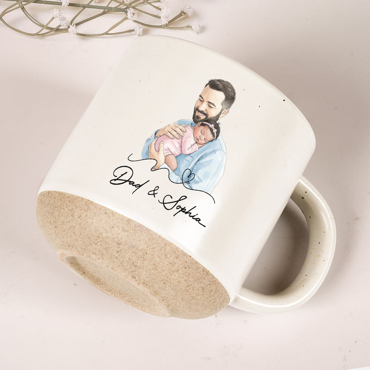 Custom-Photo-Watercolor-Art-Fathers-Day-Gift-For-New-Dad-Husband-Personalized-Pottery-Mug-5