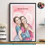 Besties-Best-Friends-Forever-Custom-Watercolor-Art-Personalized-Poster
