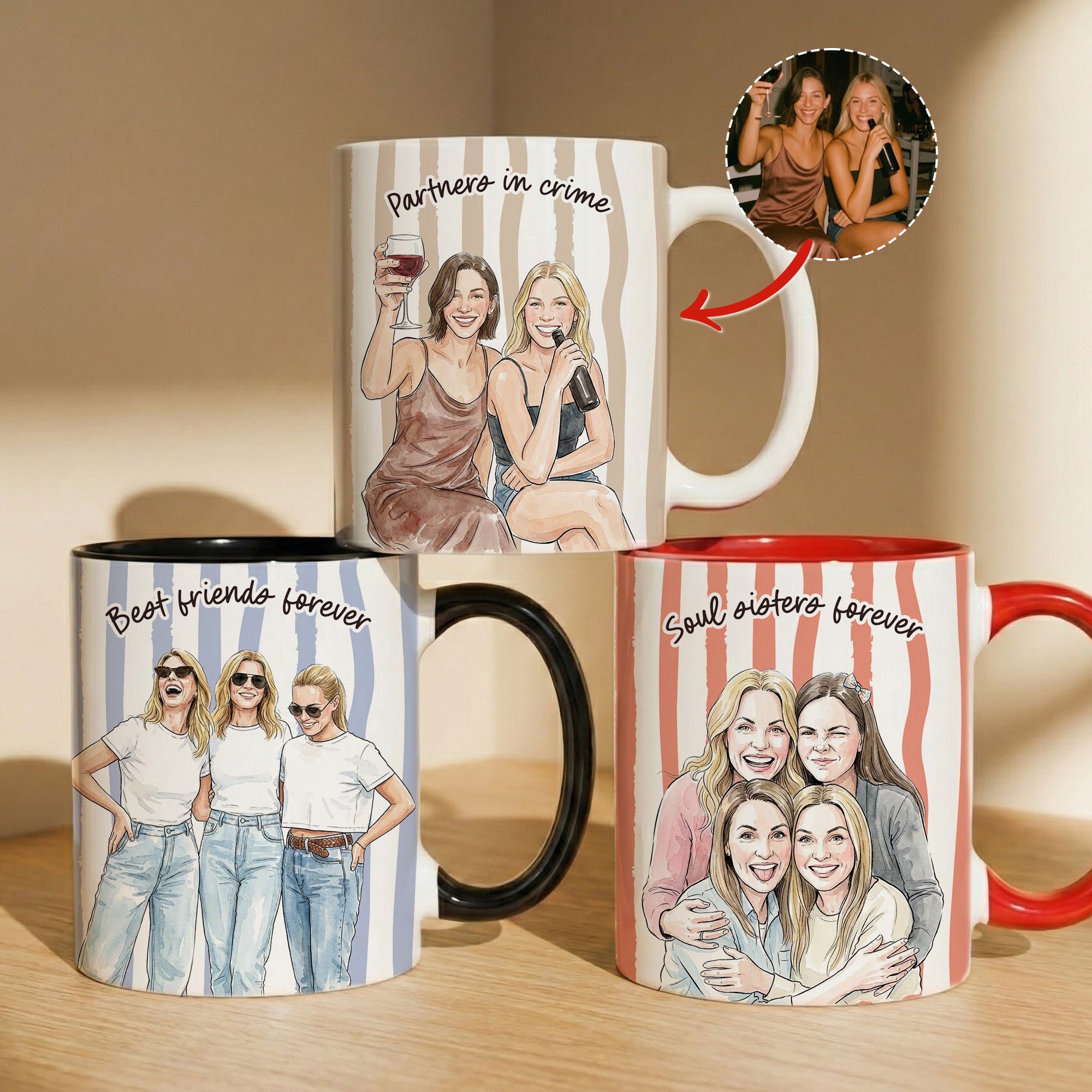 Custom-Photo-Watercolor-Art-Friendship-Thank-You-Gift-For-BFF-Soul-Sisters-Personalized-Mug-1