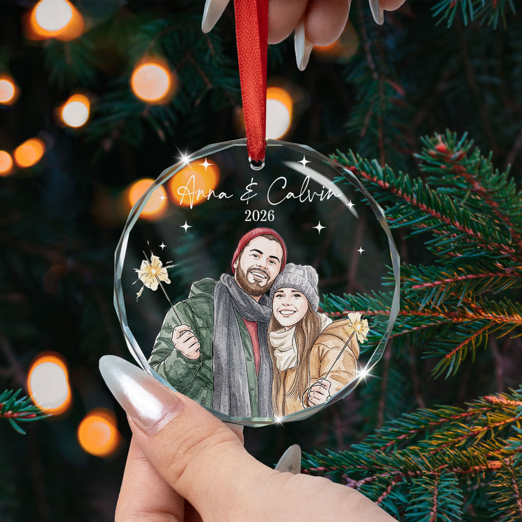 Custom-Couple-Photo-Watercolor-Our-First-Christmas-Personalized-Ornament