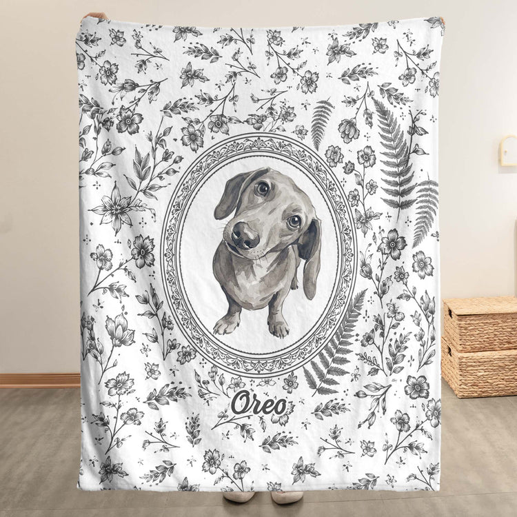 Custom-Photo-Watercolor-Dog-Cat-Pet-Portrait-Toile-Remembrance-Personalized-Blanket-3