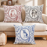 Custom-Photo Watercolor Dog Cat Pet Portrait Toile Remembrance - Personalized Pillow 1