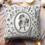 Custom-Photo Watercolor Dog Cat Pet Portrait Toile Remembrance - Personalized Pillow 2