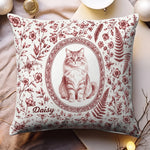 Custom-Photo Watercolor Dog Cat Pet Portrait Toile Remembrance - Personalized Pillow 3