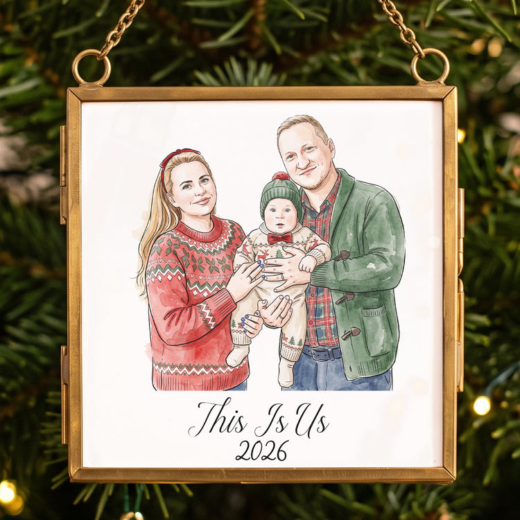 Custom-Photo-Watercolor-Family-Frame-Personalized-Ornament-7