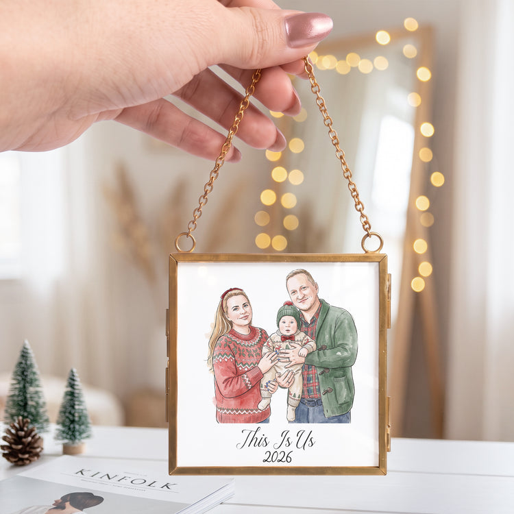 Custom-Photo-Watercolor-Family-Frame-Personalized-Ornament-8