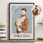 Custom-Photo-Watercolor-Fathers-Day-Gift-For-Husband-New-Dad-Gift-Personalized-Poster-1