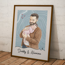 Custom-Photo-Watercolor-Fathers-Day-Gift-For-Husband-New-Dad-Gift-Personalized-Poster-3