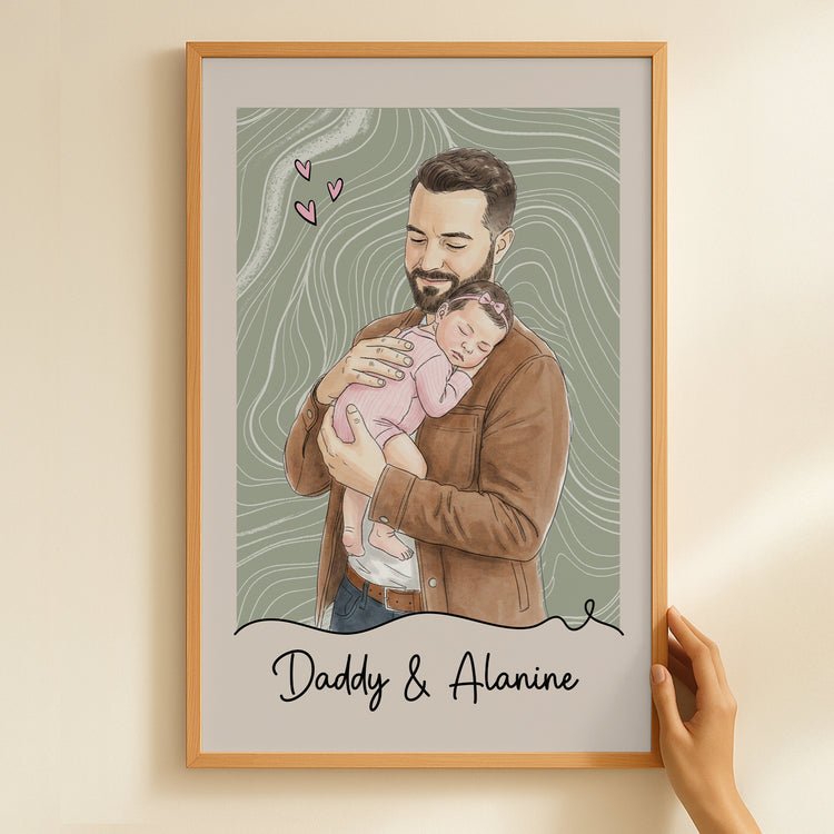 Custom-Photo-Watercolor-Fathers-Day-Gift-For-Husband-New-Dad-Gift-Personalized-Poster-4