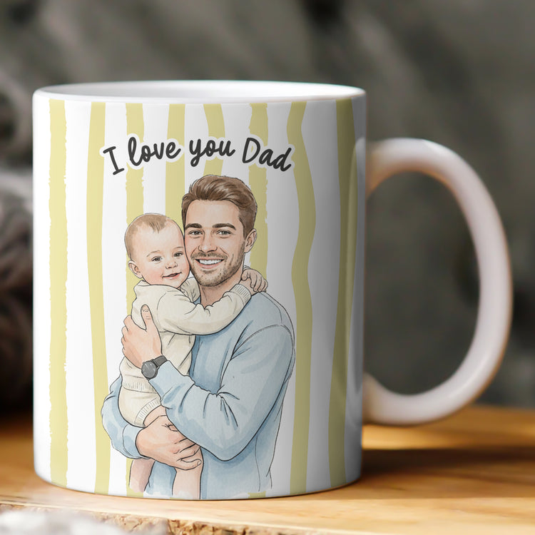 Custom-Photo-Watercolor-Fathers-Day-Gift-For-New-Dad-Husband-Personalized-Mug-3