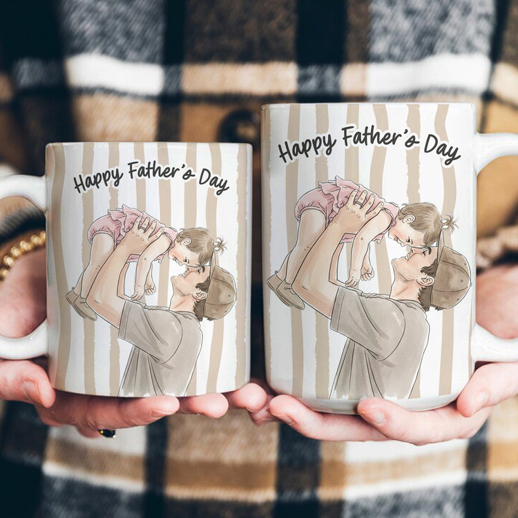 Custom-Photo-Watercolor-Fathers-Day-Gift-For-New-Dad-Husband-Personalized-Mug-7