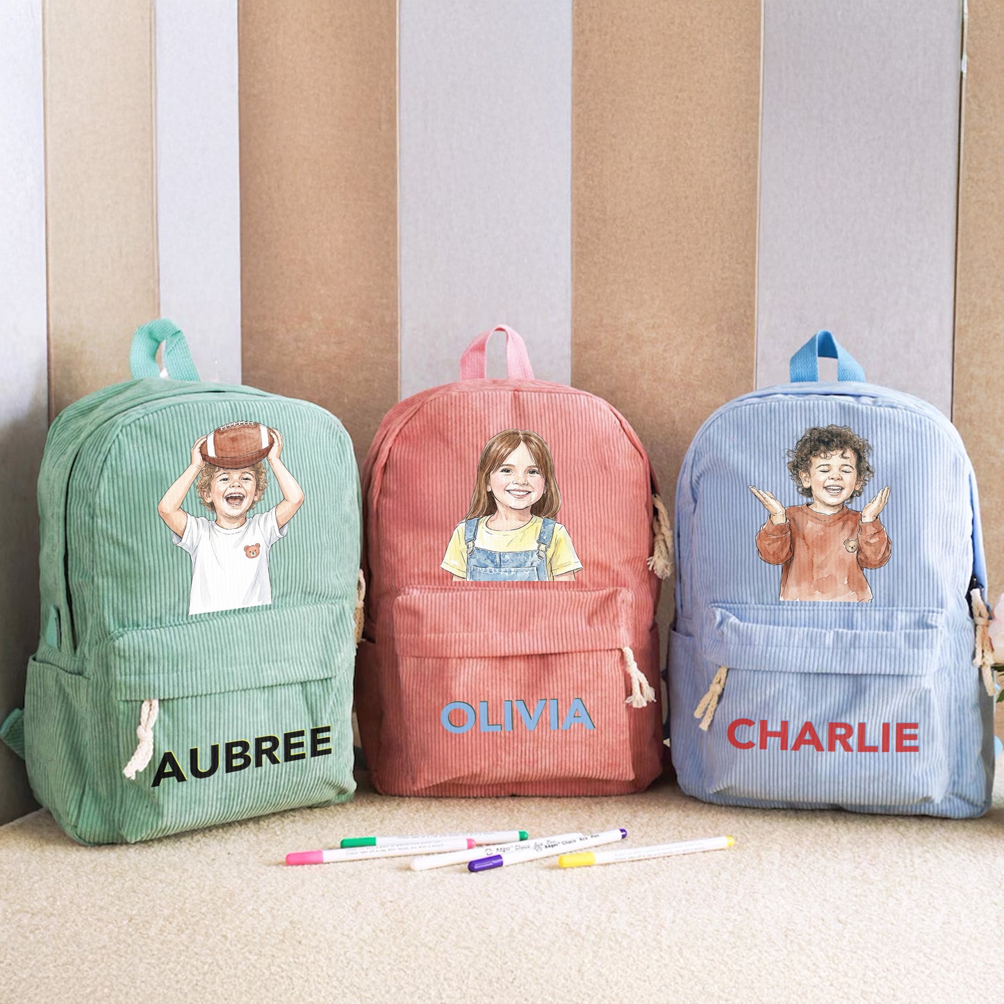 Custom-Photo-Watercolor-&-Name-Colorful-Back-To-School-Gifts-For-Kid-Son-Daughter-Grandkids-Personalized-Backpack-2