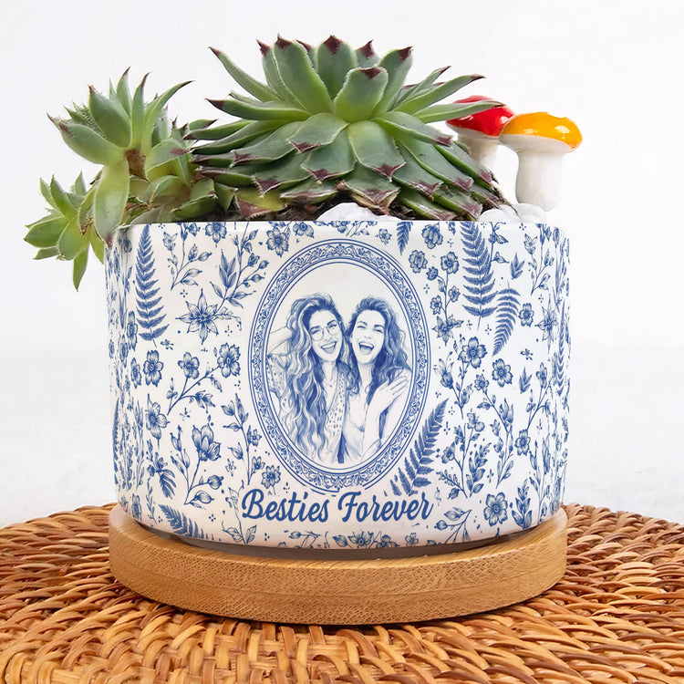Custom-Photo-Watercolor-Portrait-Gift-For-Friend-Besties-Personalized-Plant-Pot-2