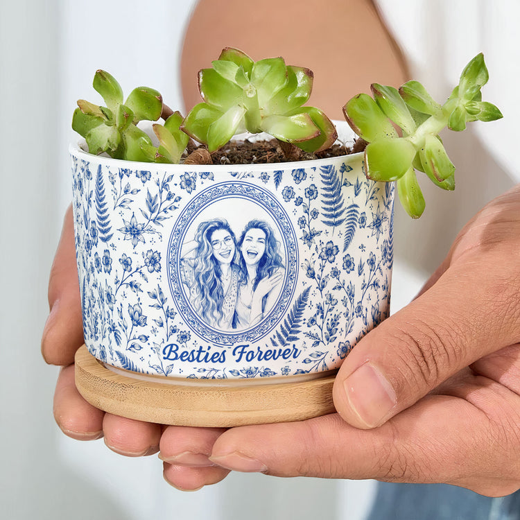 Custom-Photo-Watercolor-Portrait-Gift-For-Friend-Besties-Personalized-Plant-Pot-5