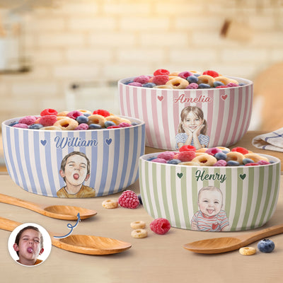 Custom Photo Watercolor Style - Personalized Ceramic Bowl