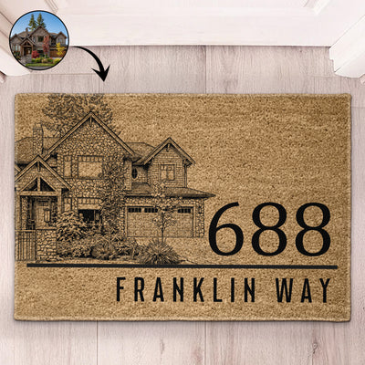 Custom Photo Welcome Home Gifts For Couple Family - Personalized Doormat