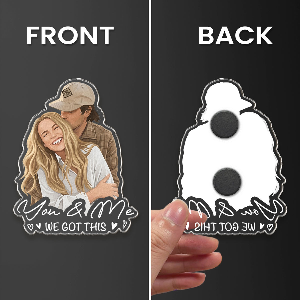 Custom-Portrait-Art-Acrylic-Magnet,-Family-Couples-With-Pets-Photo-Personalized-Magnet-4