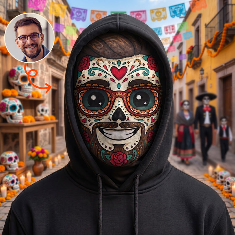 Custom-Portrait-Sugar-Skeleton-Hispanic-Mexican-Flowers-Personalized-Balaclava-Mask-1