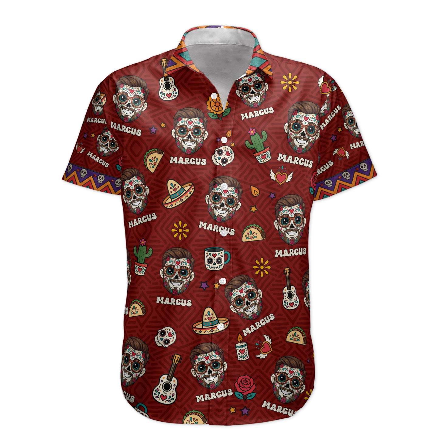 Custom-Portrait-Sugar-Skeleton-Hispanic-Mexican-Flowers-Personalized-Hawaiian-Shirt-7