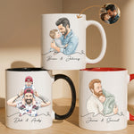 Custom-Portrait-Watercolor-Fathers-Day-Gift-For-Dad-New-Dad-Husband-Personalized-Mug