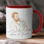 Custom-Portrait-Watercolor-Fathers-Day-Gift-For-Dad-New-Dad-Husband-Personalized-Mug-1