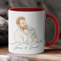 Custom-Portrait-Watercolor-Fathers-Day-Gift-For-Dad-New-Dad-Husband-Personalized-Mug-1
