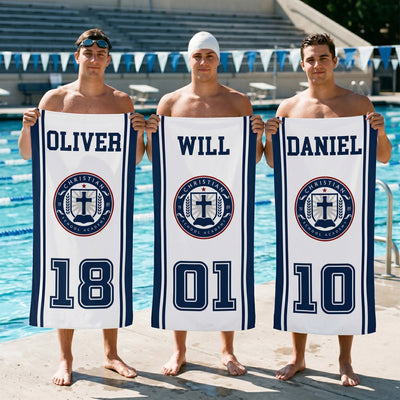 Custom School Logo - Personalized Beach Towel