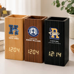 Custom_School_Logo_Personalized_Pen_Holder_With_Clock_2