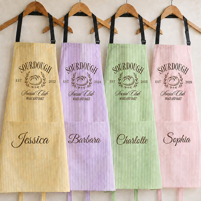 Custom Sourdough Social Club Apron - Gift For Baking Club - Personalized Apron