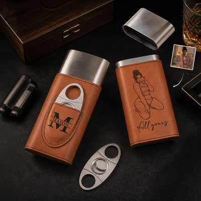 Custom Spicy Photo Gifts For Him - Personalized Cigar Case