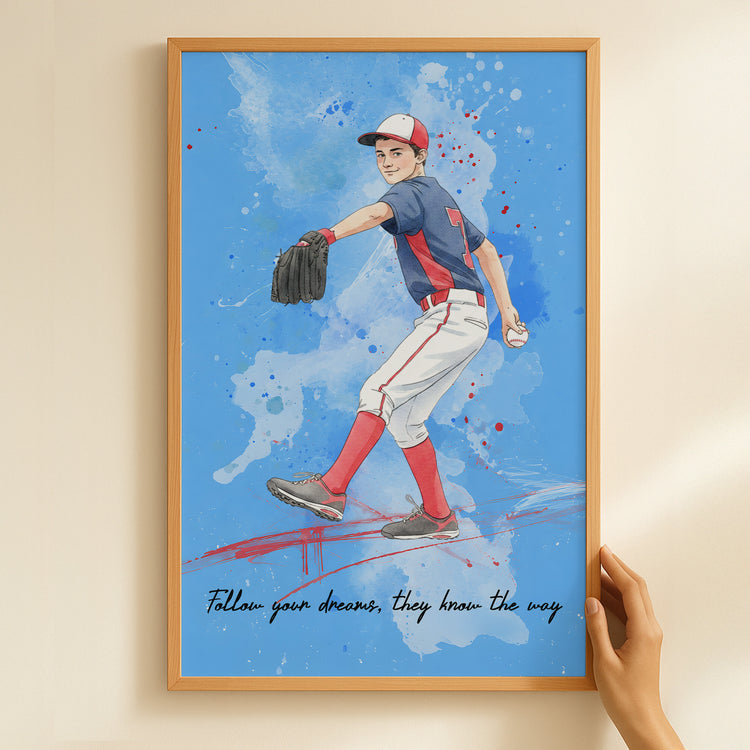 Custom-Sports-Portrait-Photo,-Watercolor-Style-Personalized-Poster-4