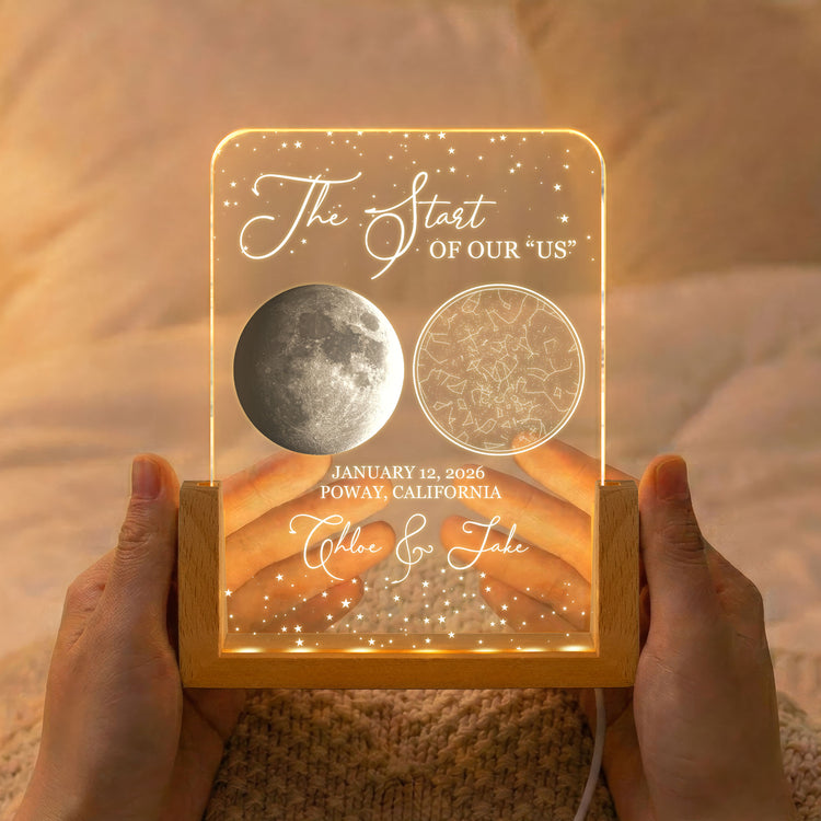 Custom-Star Map & Moon Phase, Special Date Of Us - Romantic Couples Anniversary Gifts - Personalized Night Light 2