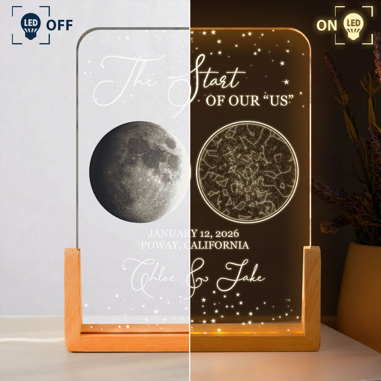 Custom-Star Map & Moon Phase, Special Date Of Us - Romantic Couples Anniversary Gifts - Personalized Night Light 3