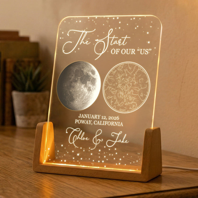 Custom-Star Map & Moon Phase, Special Date Of Us - Romantic Couples Anniversary Gifts - Personalized Night Light 4