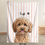 Custom-Striped-Pattern-Watercolor-Pet-Portrait-Personalized-Blanket-6