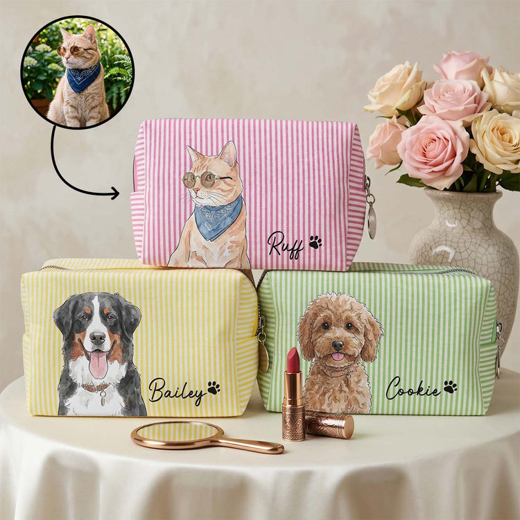 Custom-Striped-Pattern-Watercolor-Pet-Portrait-Personalized-Makeup-Bag1