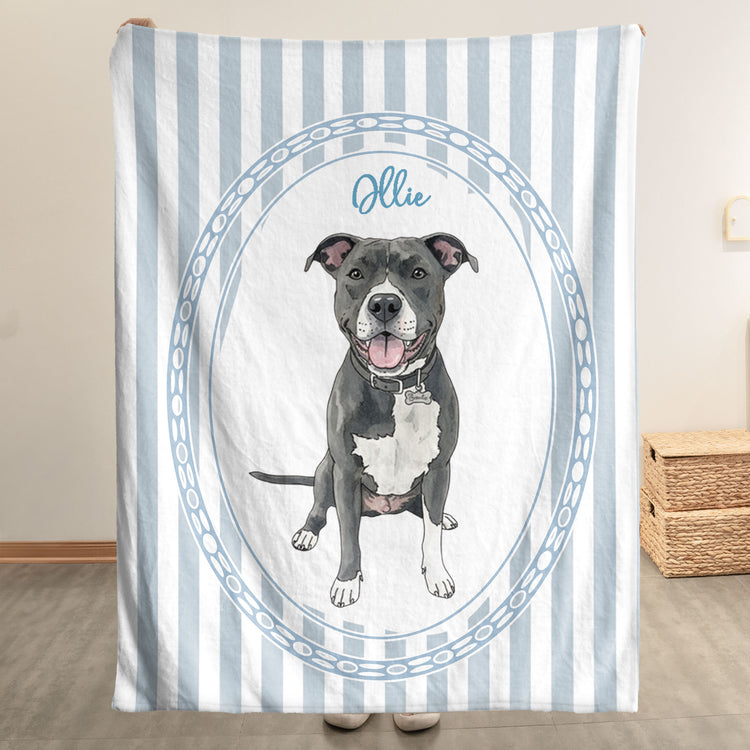 Custom-Striped-Watercolor-Pet-Portrait-Gift-For-Pet-Lovers-Personalized-Blanket-3