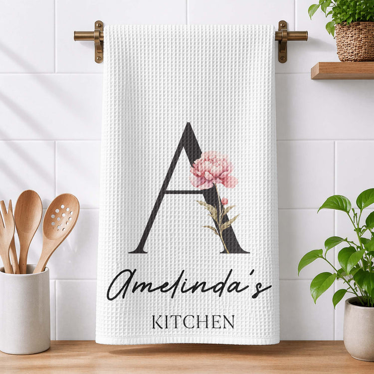 Custom-Tea-Towel-Name-&-Birth-Flower-Kitchen-Decor-Personalized-Kitchen-Towel-3